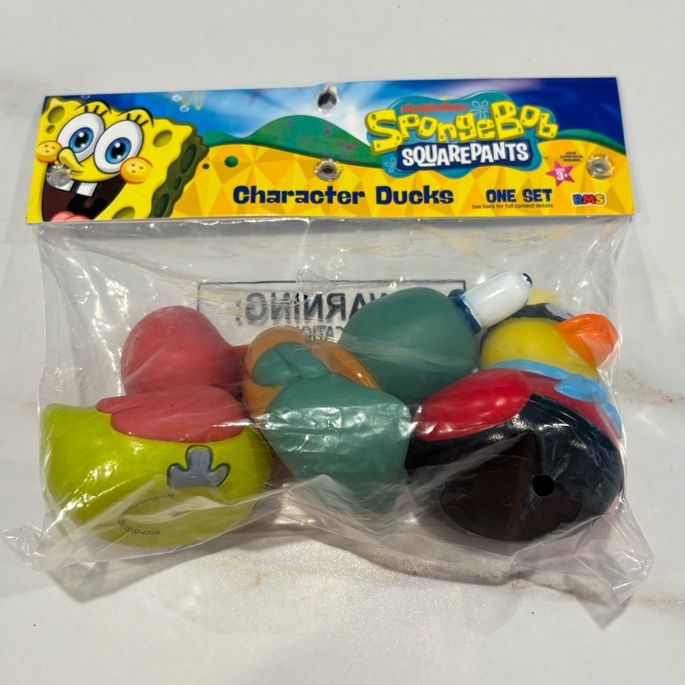 Set of Three SpongeBob Character Rubber Ducks Patrick Squidward and Barnacle Boy
